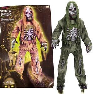 Fun World Kids Green Skeleton Zombie Halloween Costume Child Size Large (12-14)